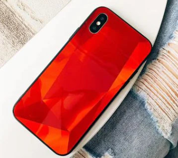 Chic 3D Diamond Mirror Couple's Case