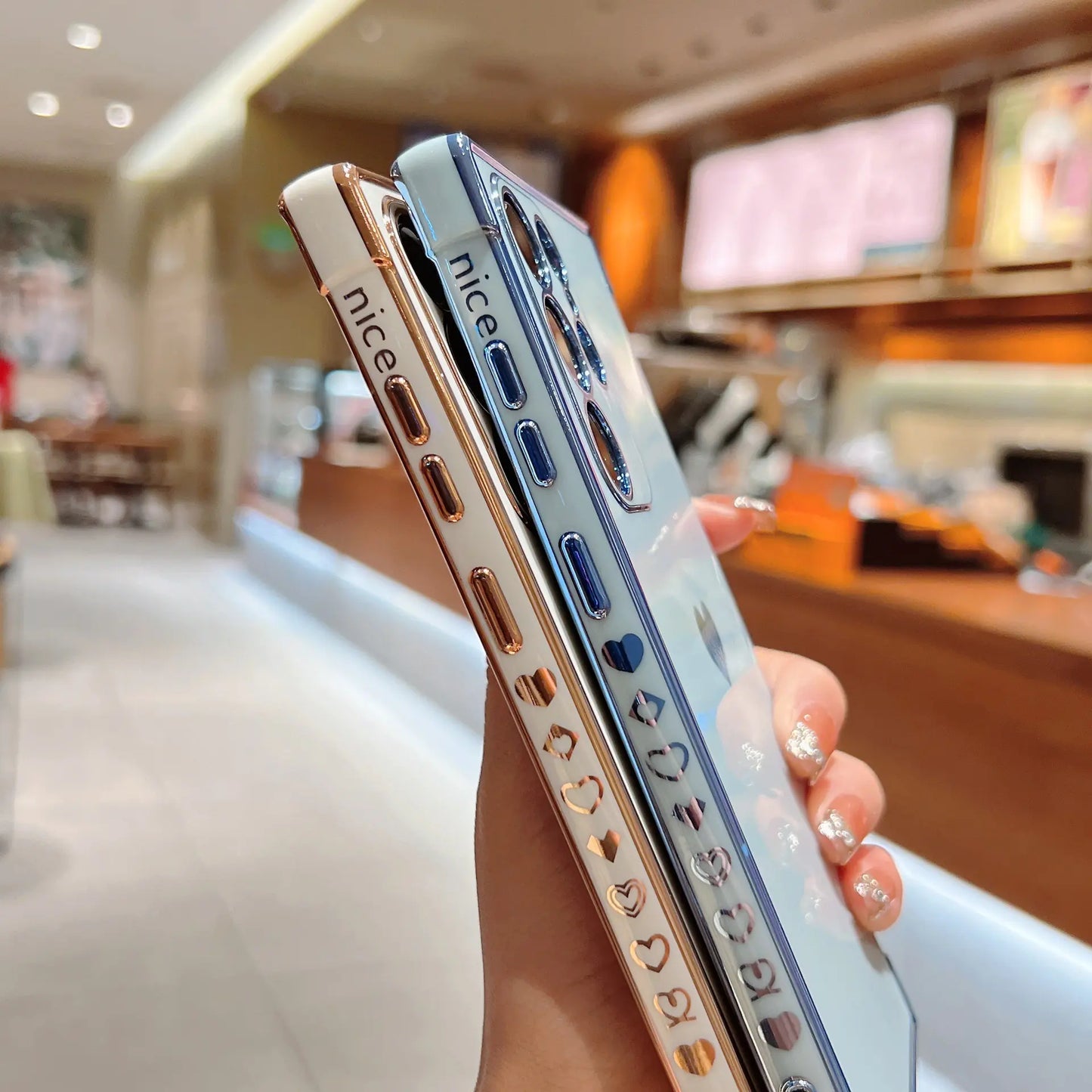 Elegant Heart-Shaped Silicone Case for Galaxy Phone