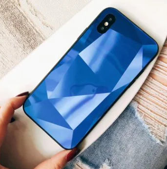 Chic 3D Diamond Mirror Couple's Case